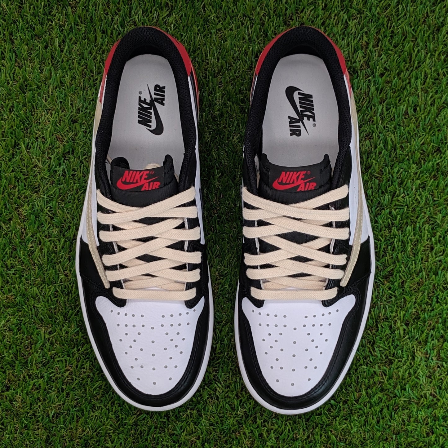 AJ1 low red fragment travis custom