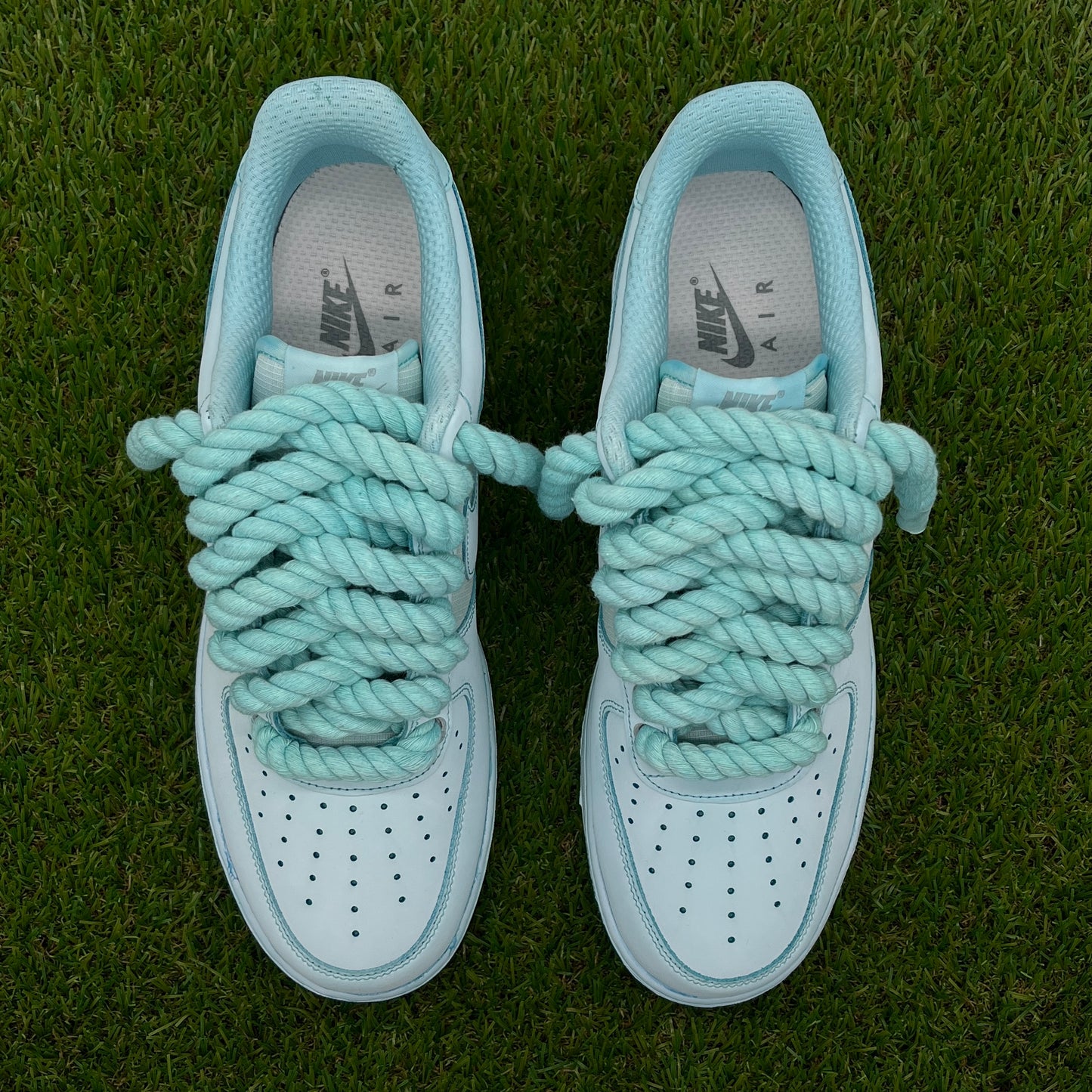 AF1 low rope laces turquesa