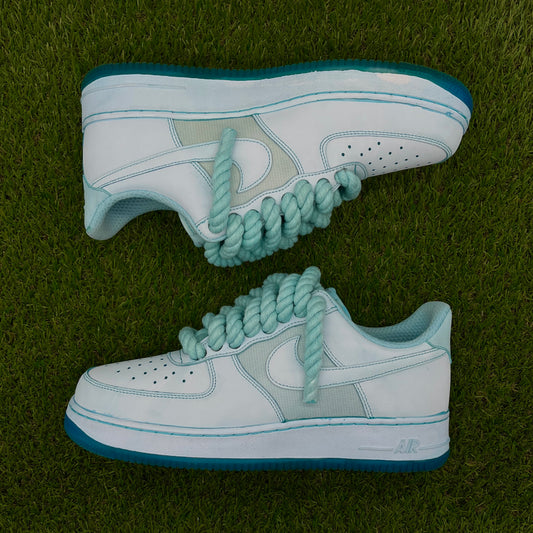 AF1 low rope laces turquesa