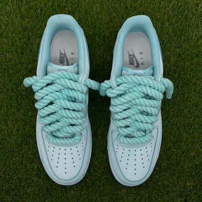 AF1 low rope laces turquesa